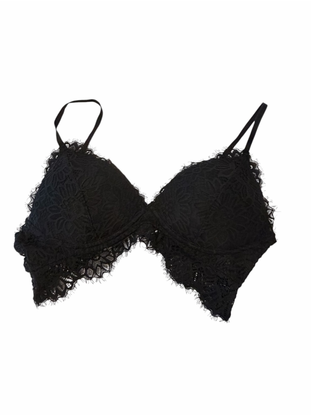 Mae‎ Bra Bralette Lace Edge Black Color Small Lightly Padded NWOT Feminine